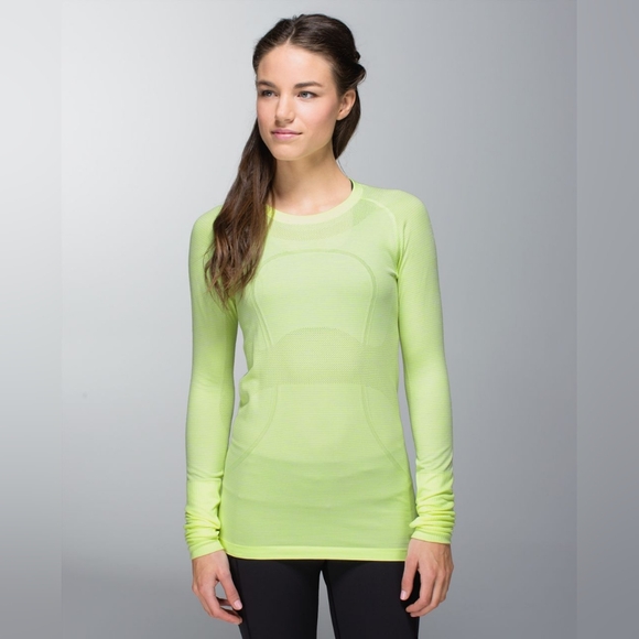Lululemon Run: Swiftly Tech Long Sleeve Heathered Clear Mint 8 - Picture 1 of 12